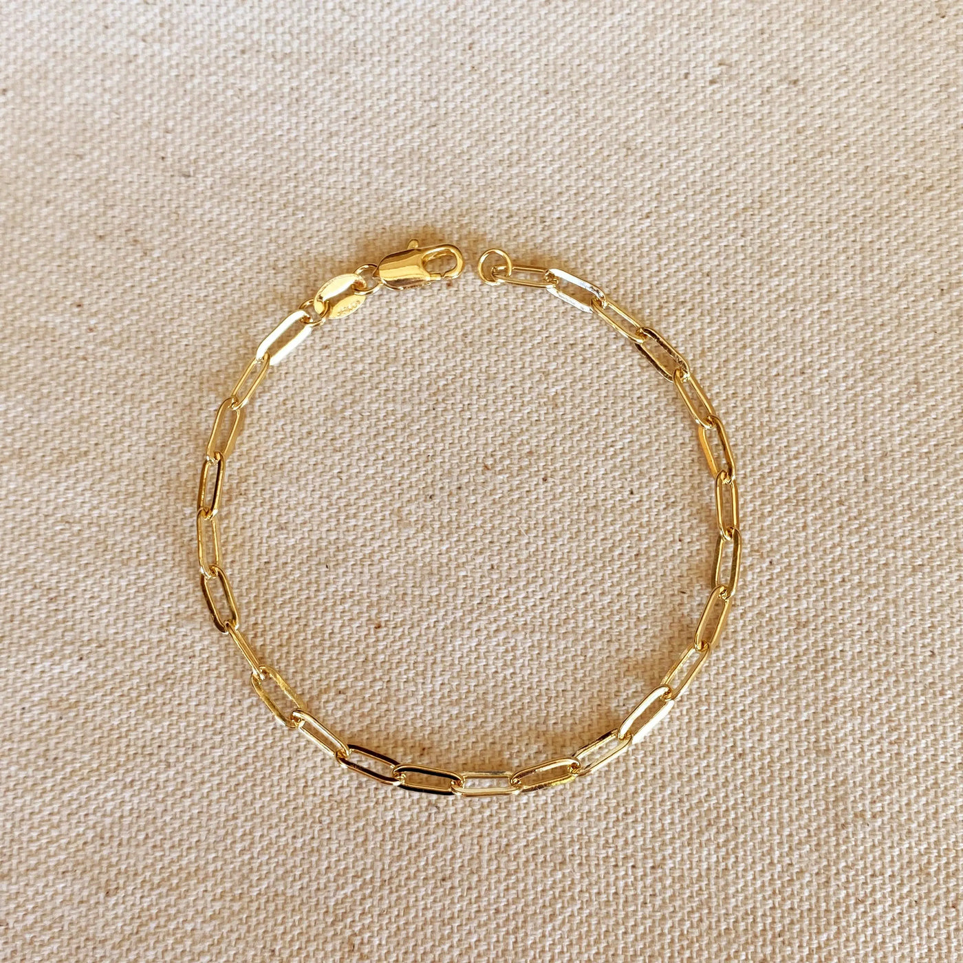 18k Gold Filled Short Link Paperclip Bracelet GoldFi
