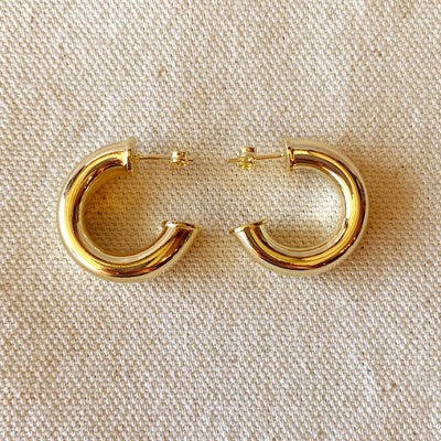 18k Gold Filled 25mm Chubby C-Hoop Earrings GoldFi