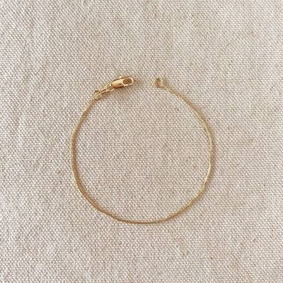 18k Gold Filled 0.5mm Box Chain Bracelet GoldFi