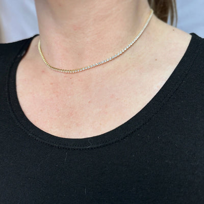 18k Gold Filled 2mm CZ Tennis Necklace GoldFi