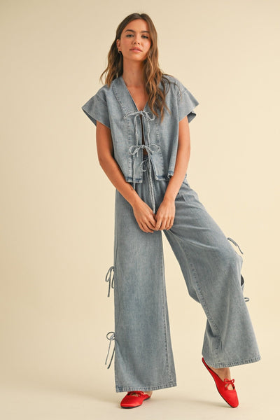 Darlin Tied On The Side Denim - Beloved Boutique