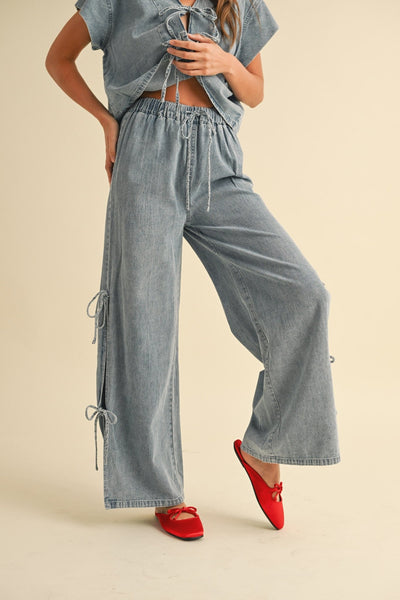 Darlin Tied On The Side Denim - Beloved Boutique