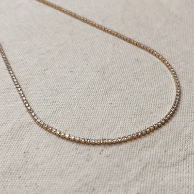 18k Gold Filled 2mm CZ Tennis Necklace GoldFi