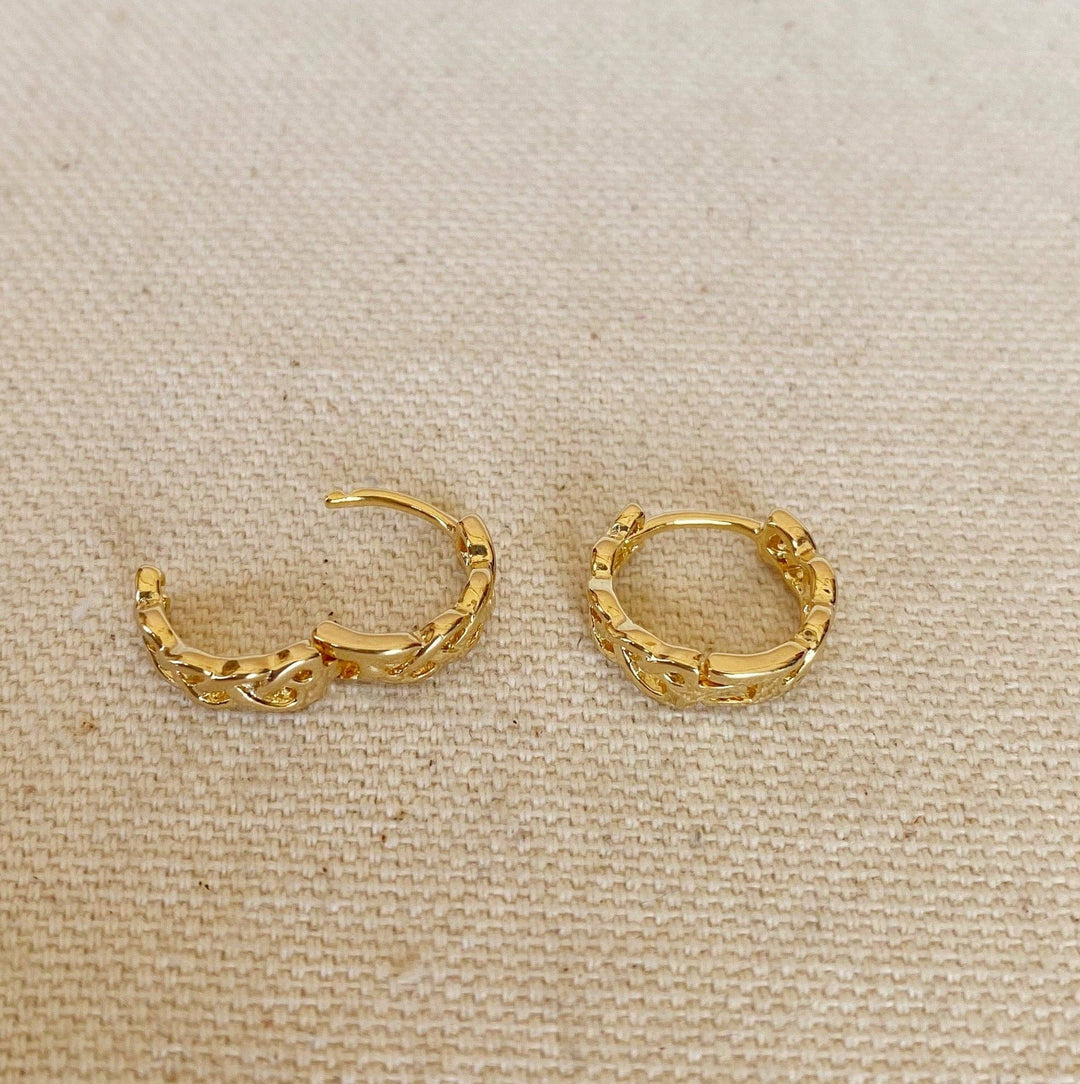 18k Gold Filled Mini Braided Clicker Hoop Earrings - Beloved Boutique 