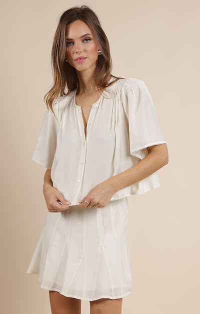 Dream Drift Pin - tuck Blouse - Beloved Boutique