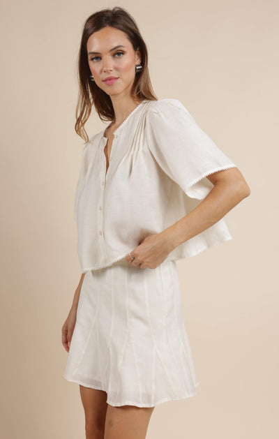 Dream Drift Pin - tuck Blouse - Beloved Boutique