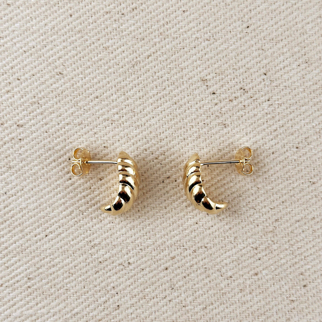 18k Gold Filled Croissant Stud Earrings - Beloved Boutique 