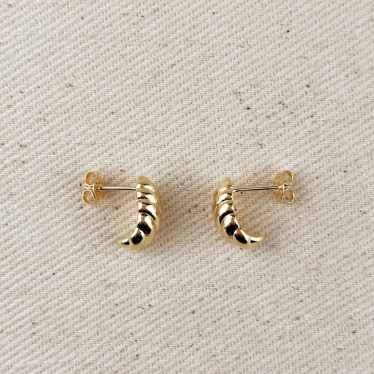 18k Gold Filled Croissant Stud Earrings - Beloved Boutique 