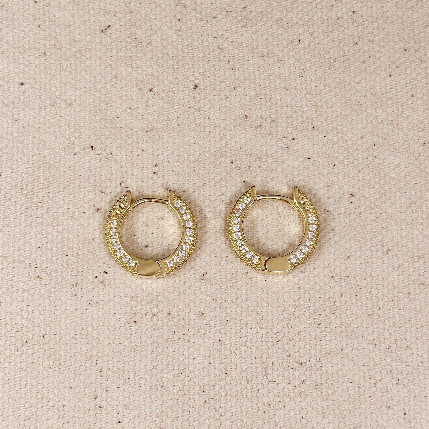 All Around CZ Clicker Hoop Earrings