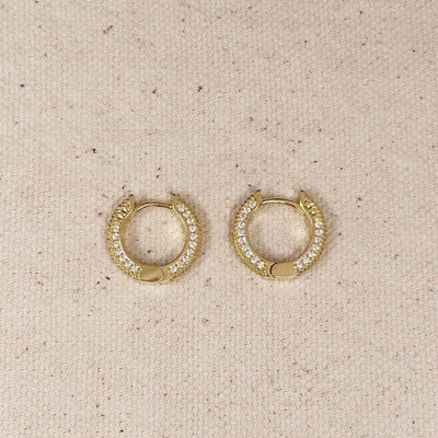 All Around CZ Clicker Hoop Earrings