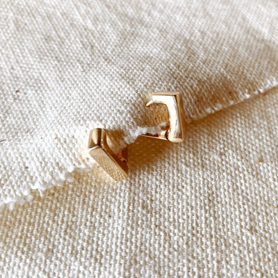 18k Gold Filled Diamond Shaped Clicker Earrings GoldFi