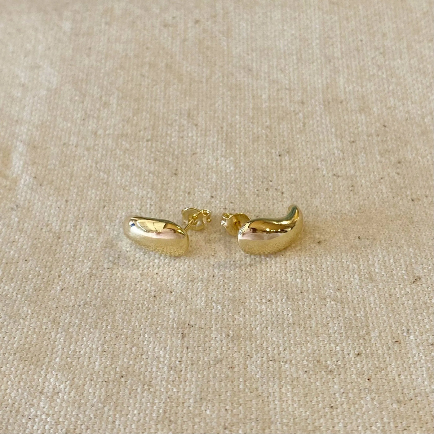 18k Gold Filled Polished Curved Stud Earrings GoldFi