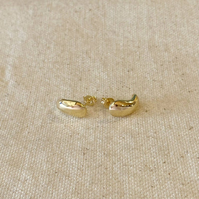18k Gold Filled Polished Curved Stud Earrings GoldFi