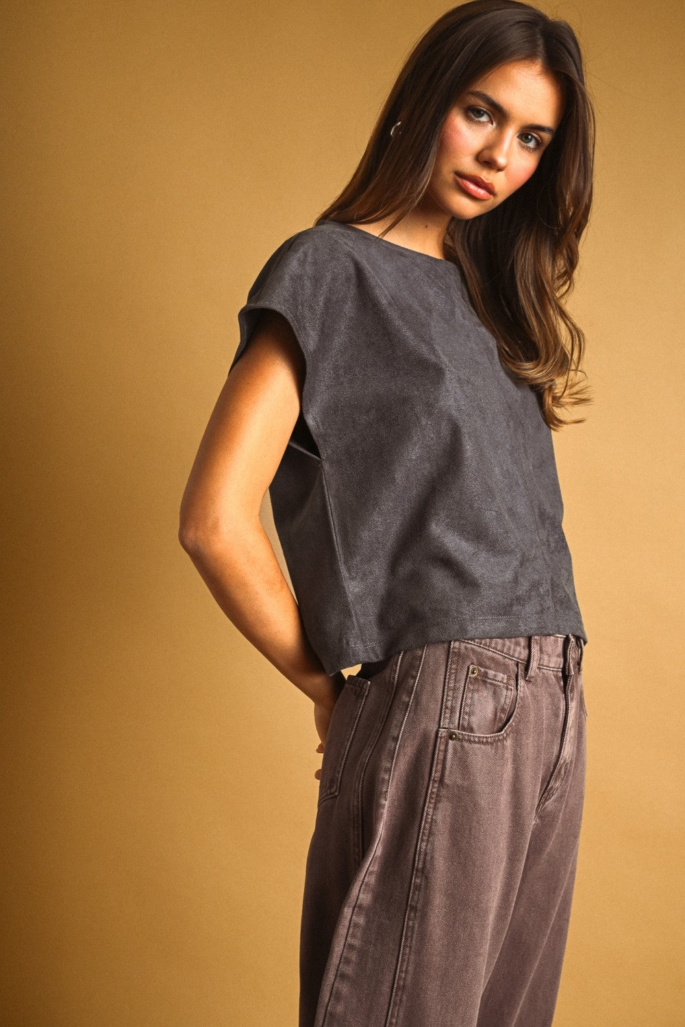 Lola Suede Crop Top