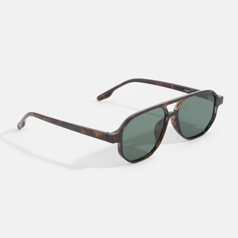 Retro Aviator Double Bridge Sunglasses Set - Beloved Boutique 