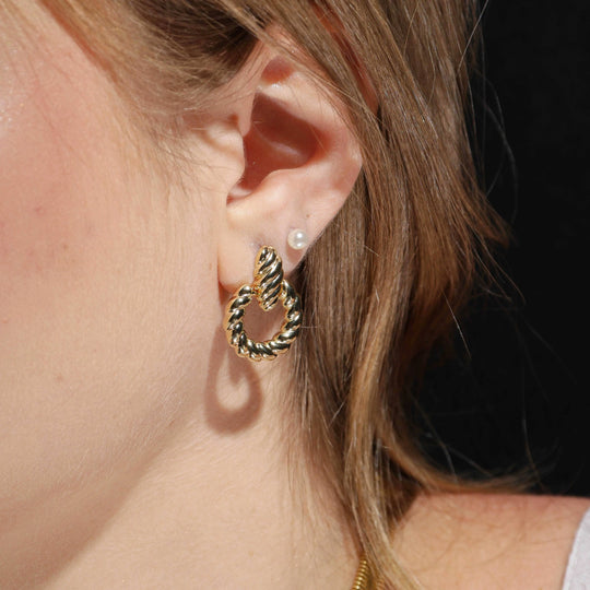 18k Gold Filled Croissant Drop Earrings GoldFi
