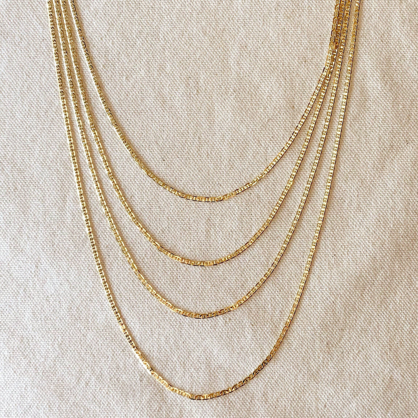 18k Gold Filled 2mm Flat Mariner Chain GoldFi