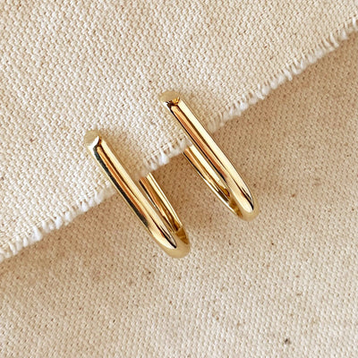18k Gold Filled J Hoop Earrings GoldFi
