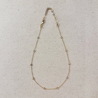 18k Gold Filled Bezel CZ Necklace GoldFi
