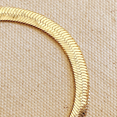 18k Gold Filled 6mm Herringbone Bracelet GoldFi