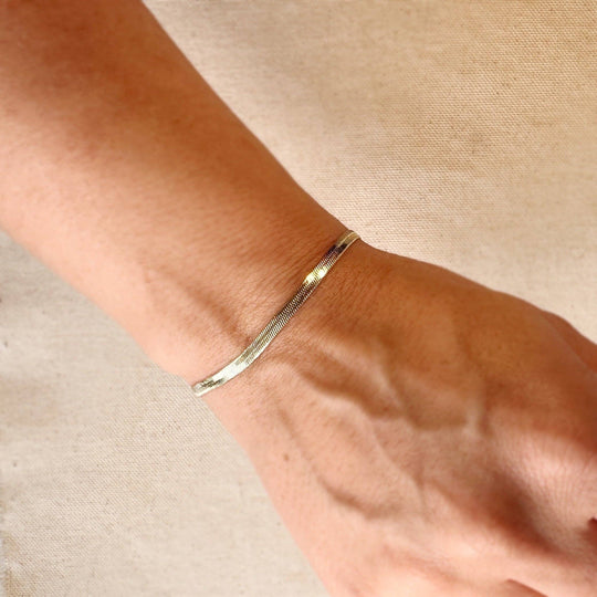 18k Gold Filled 3.0mm Thickness Herringbone Bracelet