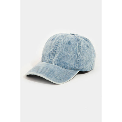 Faded Wash Denim Baseball Cap - Beloved Boutique