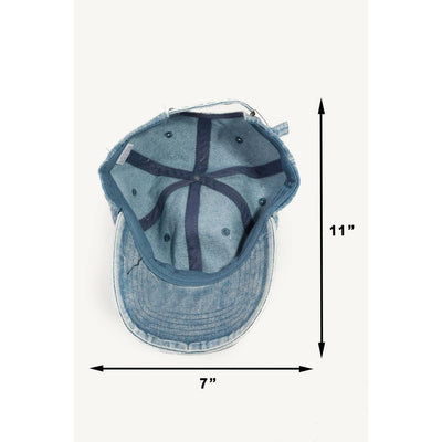 Faded Wash Denim Baseball Cap - Beloved Boutique