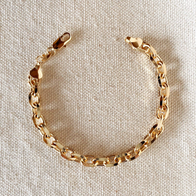 18k Gold Filled 7mm Link Bracelet GoldFi