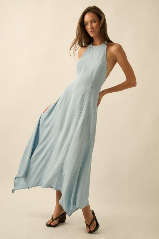 Harlow Chambray Dress - Beloved Boutique 