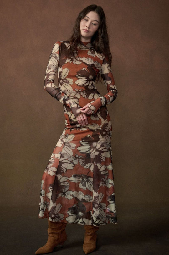Octavia Floral Mesh Dress