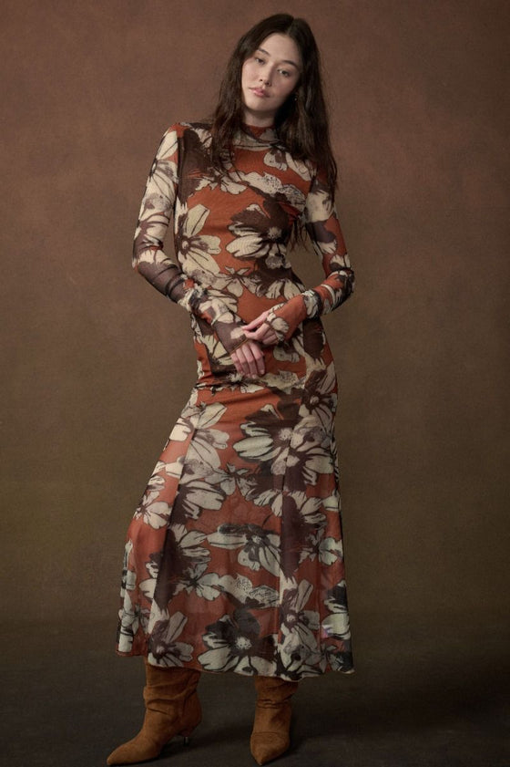 Octavia Floral Mesh Dress