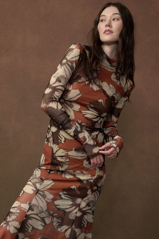 Octavia Floral Mesh Dress