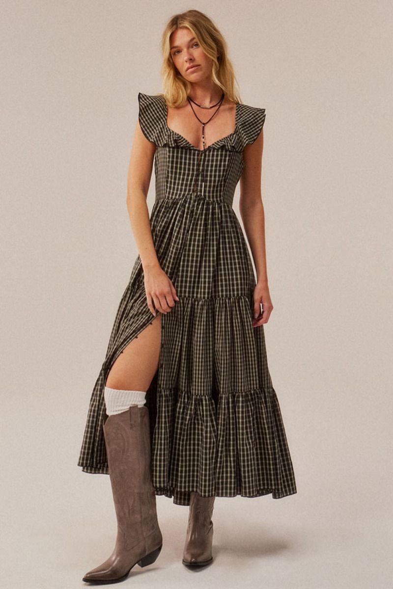 Dakota Plaid Maxi Dress