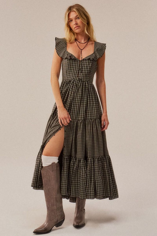 Dakota Plaid Maxi Dress