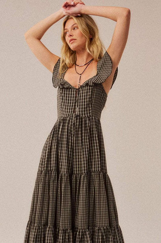 Dakota Plaid Maxi Dress