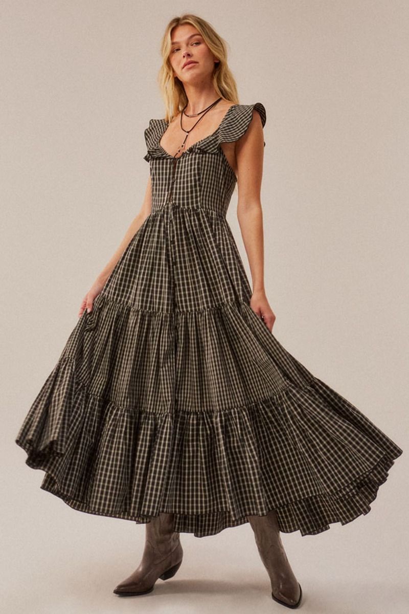 Dakota Plaid Maxi Dress
