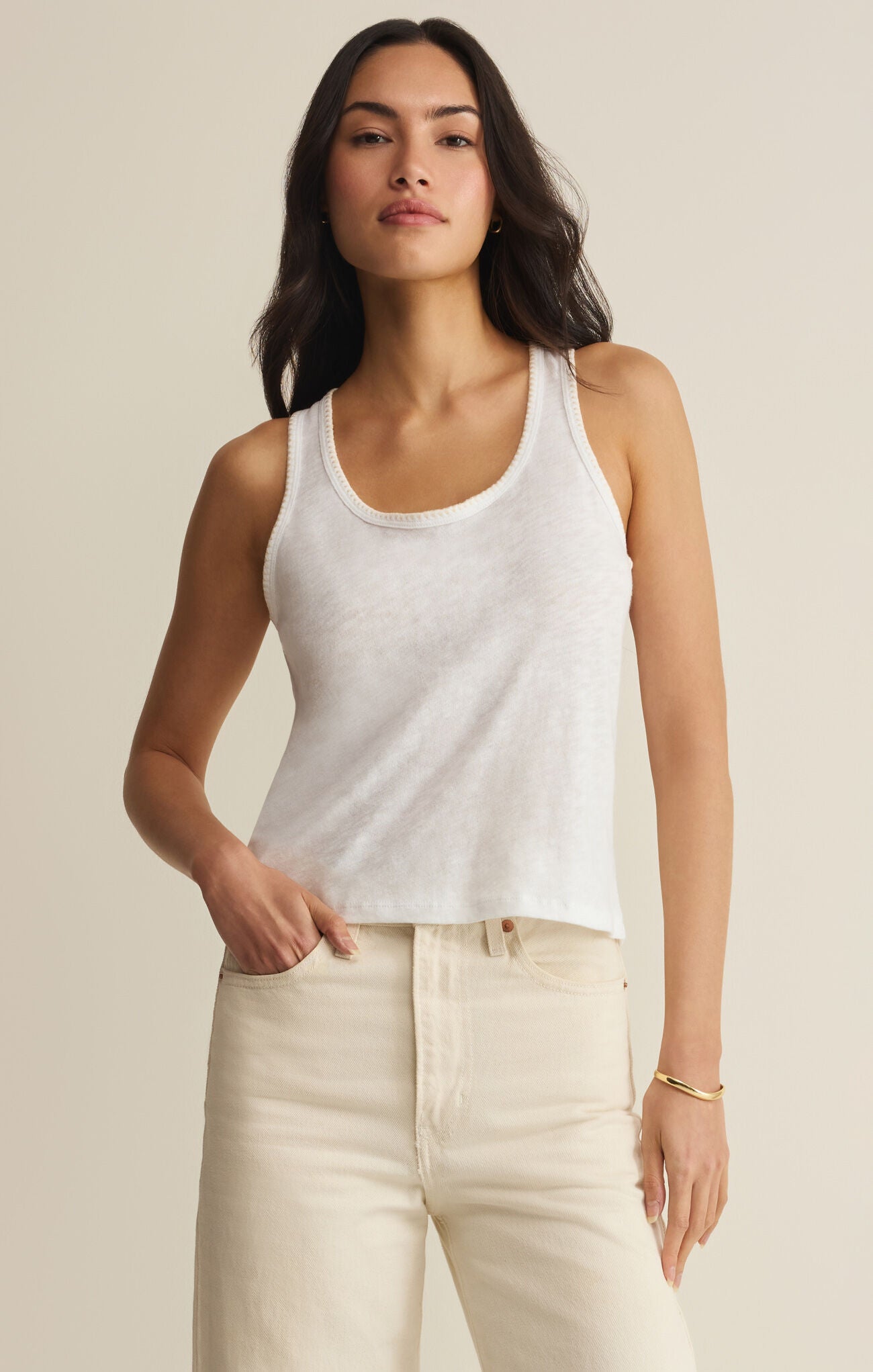Z Supply Julian Crochet Tank White | Beloved Boutique Breckenridge