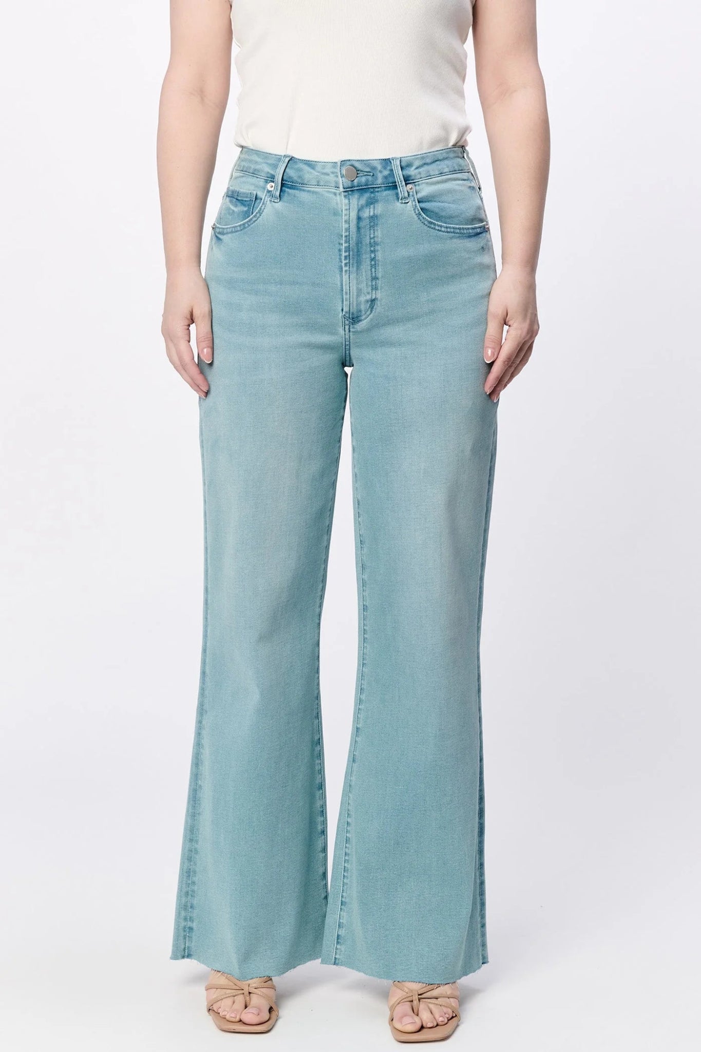 Fiona Wide Leg Jean Blue Mint - Beloved Boutique