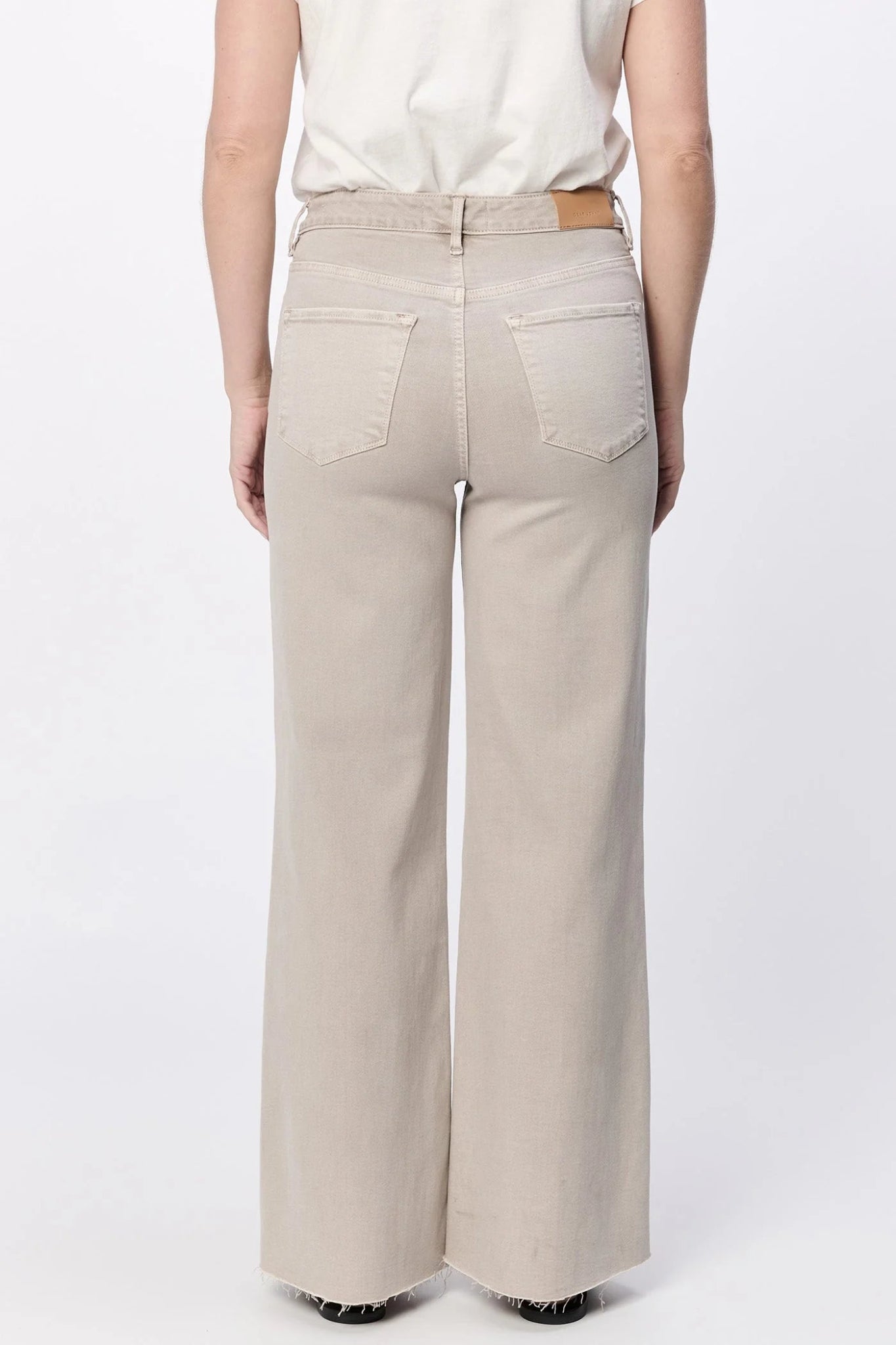 Fiona Wide Leg Jean Stone - Beloved Boutique