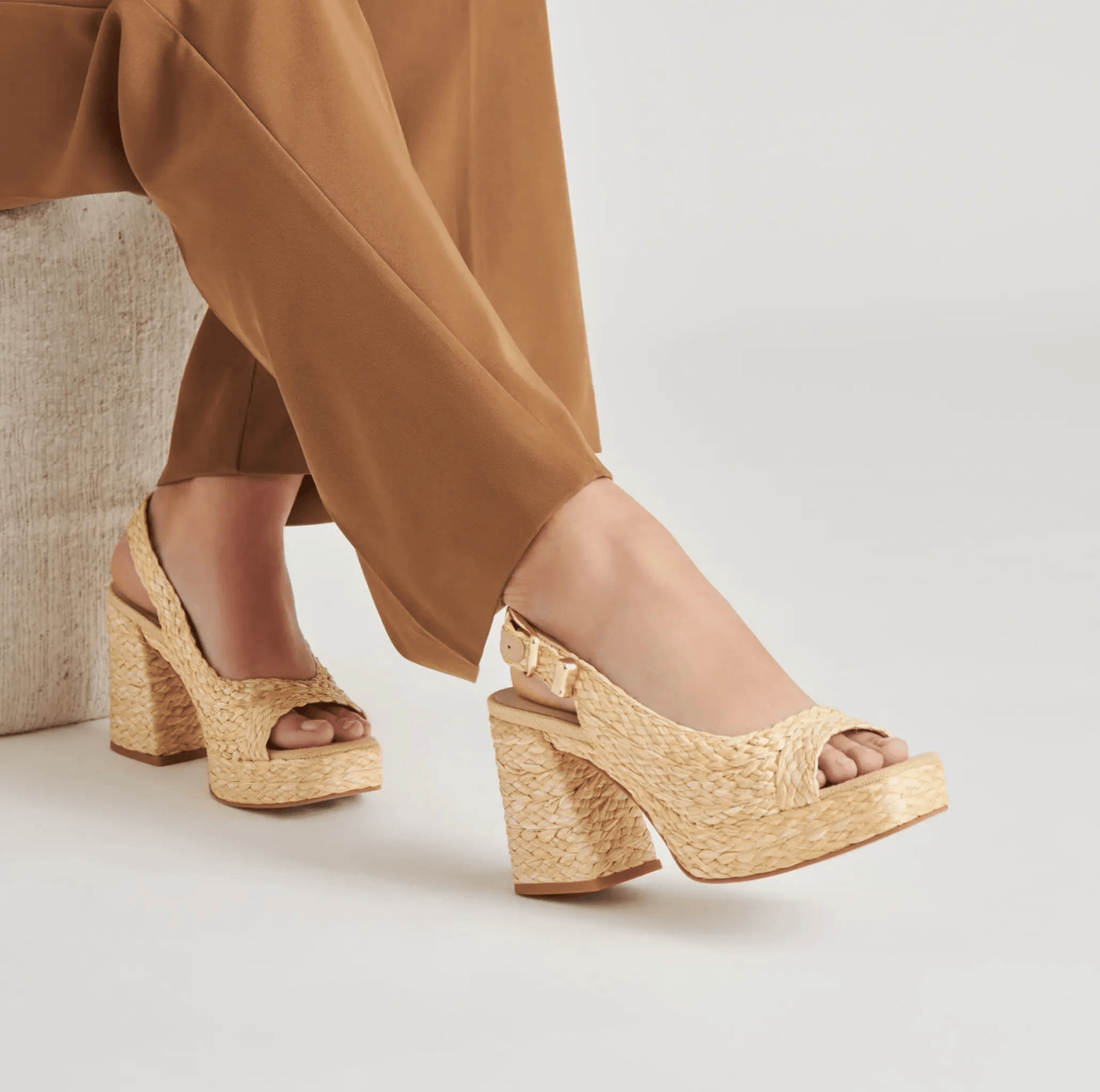 Flores Heels Natural Raffia - Beloved Boutique