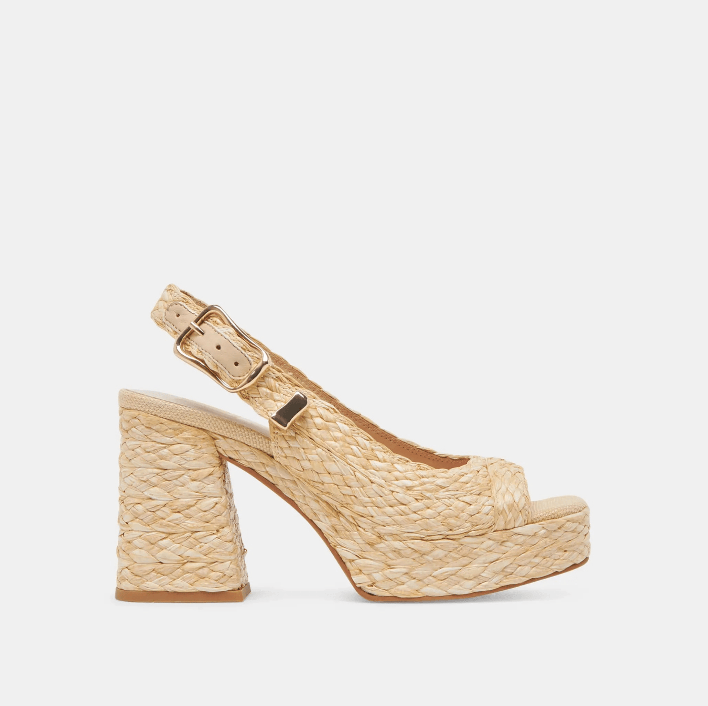 Flores Heels Natural Raffia - Beloved Boutique