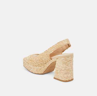 Flores Heels Natural Raffia - Beloved Boutique