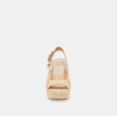 Flores Heels Natural Raffia - Beloved Boutique