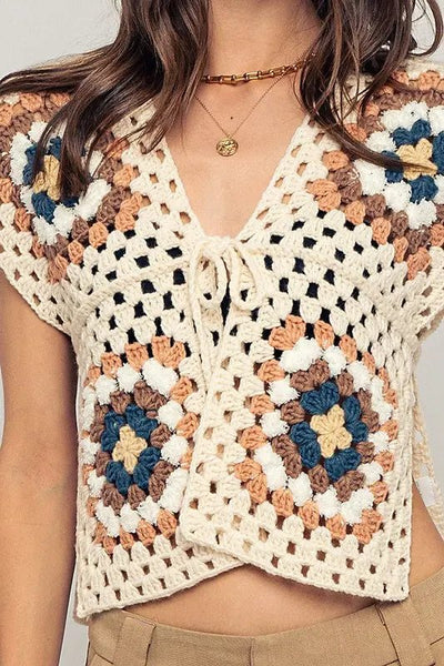 Four Corner Crochet Vest - Beloved Boutique