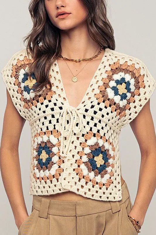 Four Corner Crochet Vest - Beloved Boutique