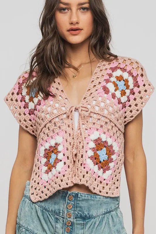 Four Corner Crochet Vest - Beloved Boutique