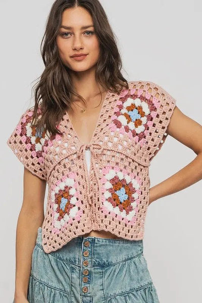 Four Corner Crochet Vest - Beloved Boutique