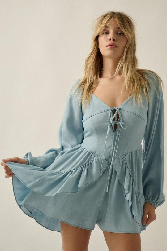Sutton Chambray Romper - Beloved Boutique 
