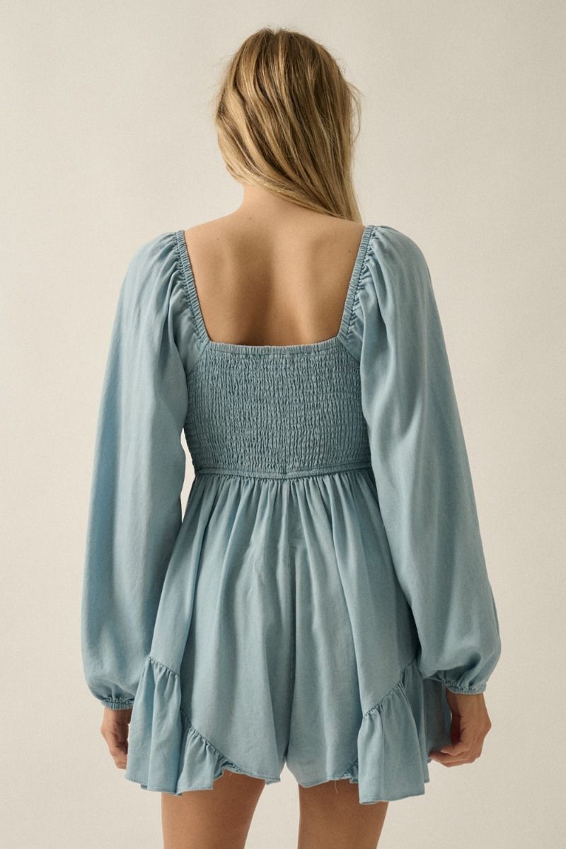 Sutton Chambray Romper - Beloved Boutique 