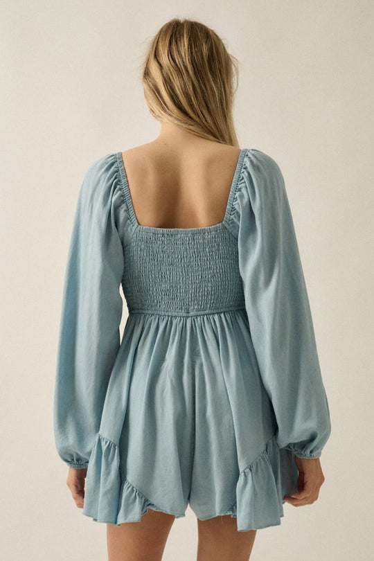 Sutton Chambray Romper - Beloved Boutique 
